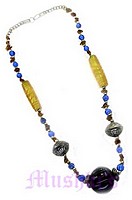 Single Row Resin/Glass Bead Necklace - click here for large view